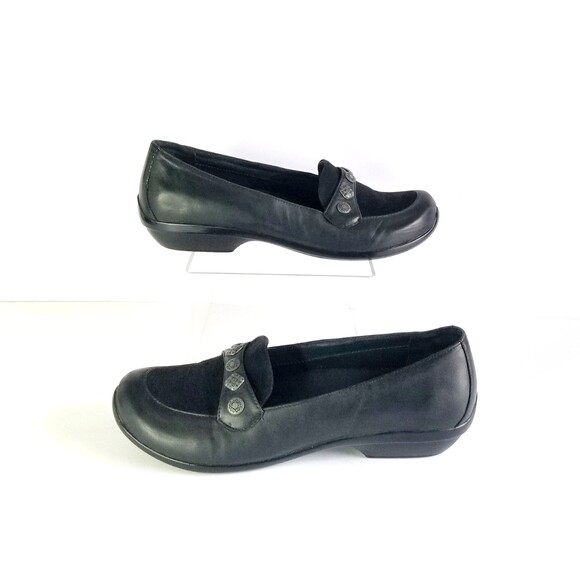 Vtg DANSKO Women's Ophelia Black Leather Loafers Studded Sz 41 10.5 11 Comfort - Picture 4 of 13